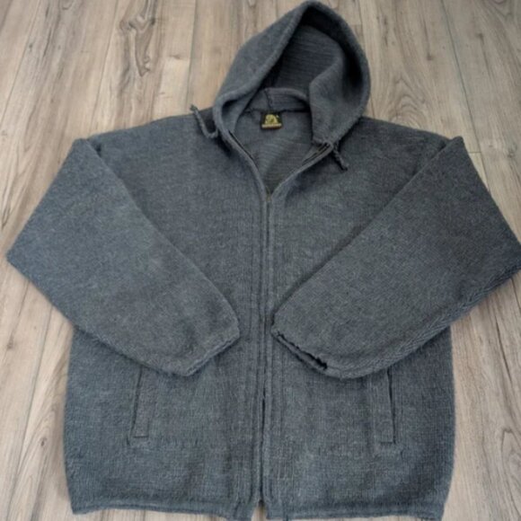 Tejidos Ruminahui Men's Gray Hooded Sweater Sz Large - Picture 1 of 4